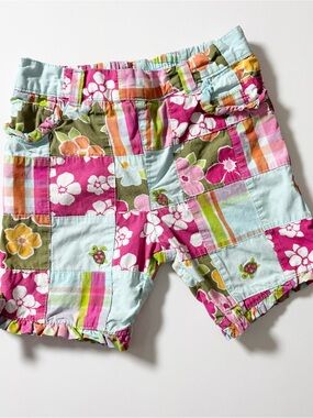 Gymboree Vintage Floral Reef Patchwork Ruffled Shorts Nostalgic 2T Y2K Coquettte
